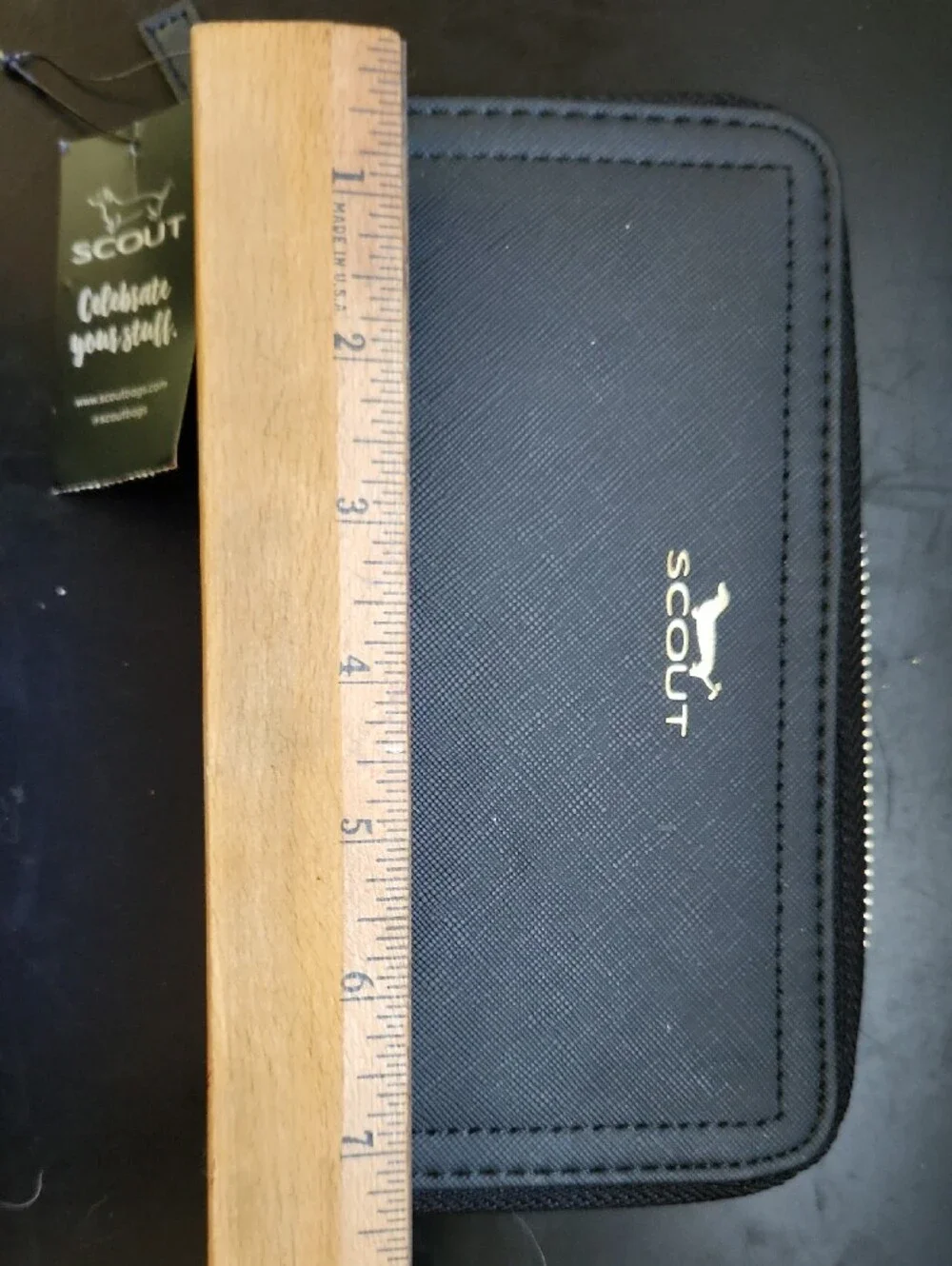 Scout Black Textured Zip-Around Wallet